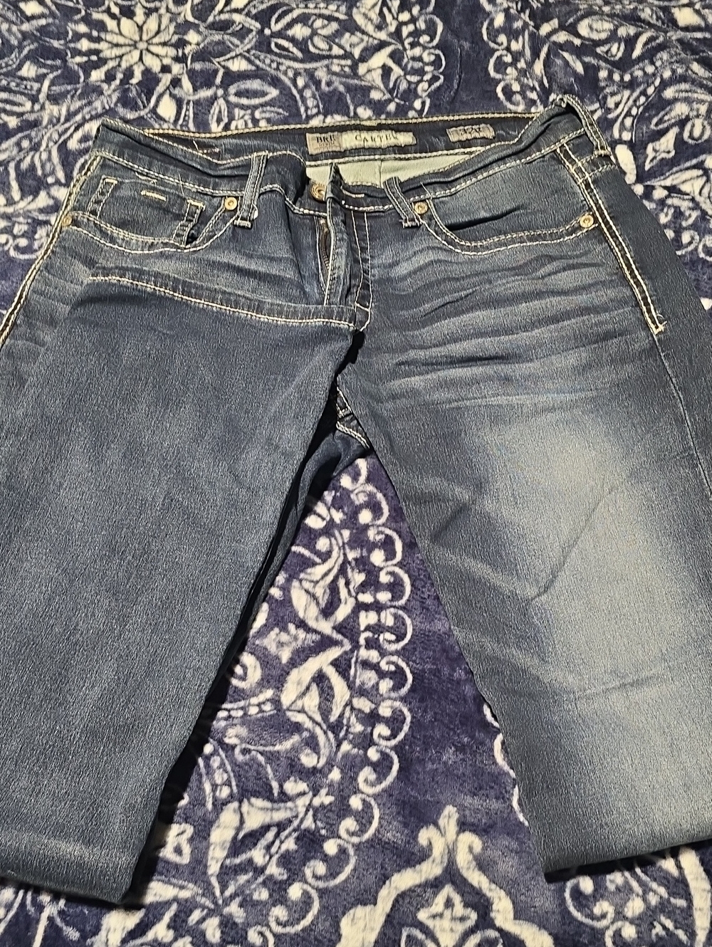 BKE CARTER Relax Fit Men's Dark Blue Stretch Jeans